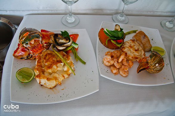 dishes with shrimps at restaurant Vistamar in Miramar© Cuba Absolutely, 2014