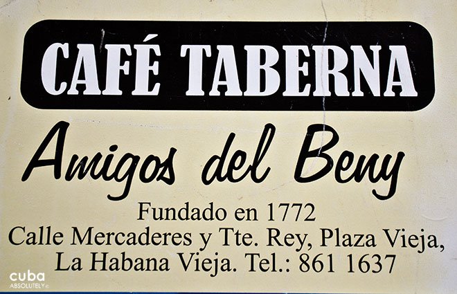 sign of Cafe taberna, restaurant in old havana© Cuba Absolutely, 2014