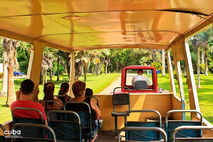 People on a bus taking a ride trough the National Botanic garden, plants and water, all nature © Cuba Absolutely, 2014