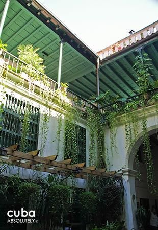 Valencia Hotel in Old Havana, interior yard with hanging plants © Cuba Absolutely, 2014 - 2020