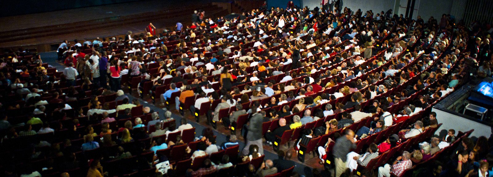 People inside Karl Marx theatre