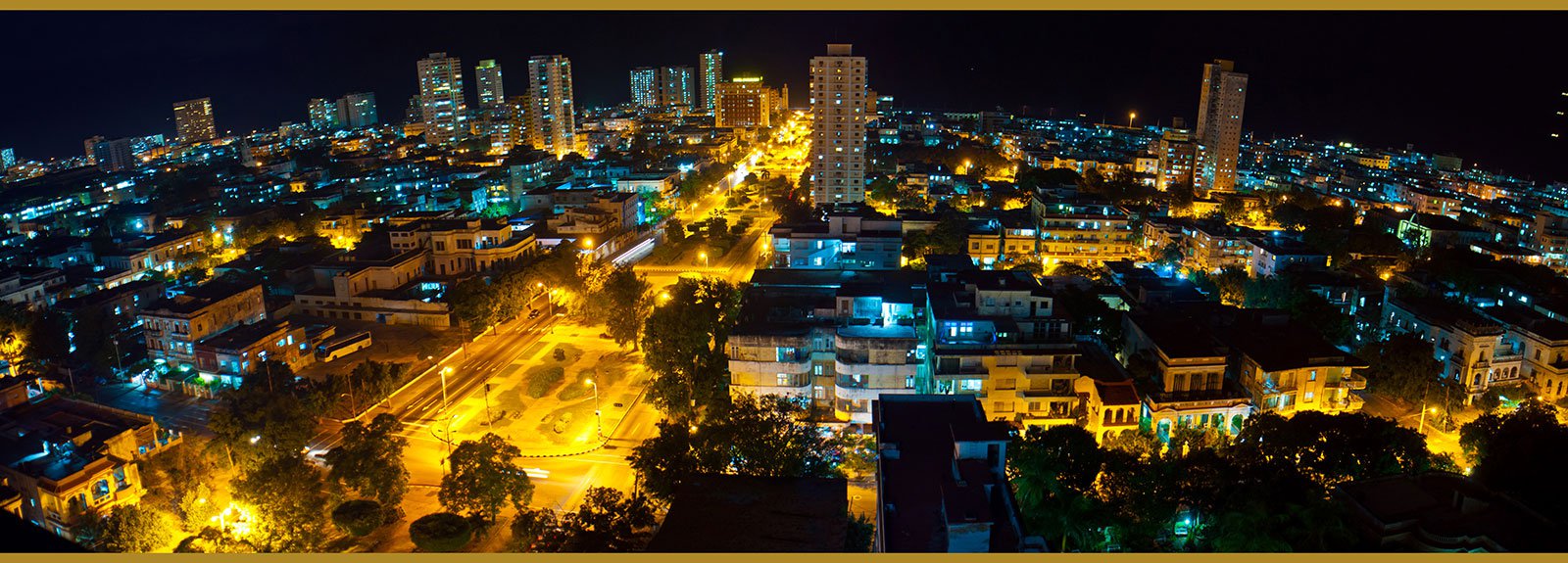 General view of Vedado at night